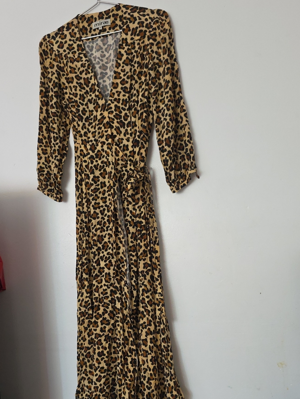 Mirae Victiria Leopard Print Wrap Maxi Dress - Brown